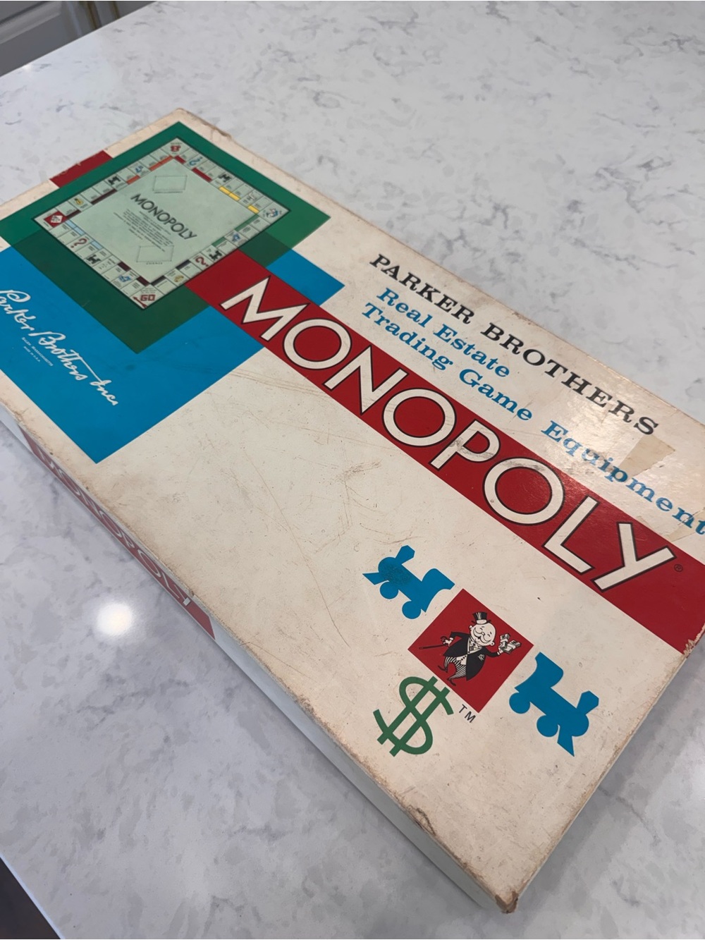 Vintage Monopoly Parker Brothers 1960s Long Box Metal Tokens Board Game